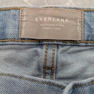 Everlane Cropped Shortie Women's Sz 27 Regular Light Wash Raw Hem